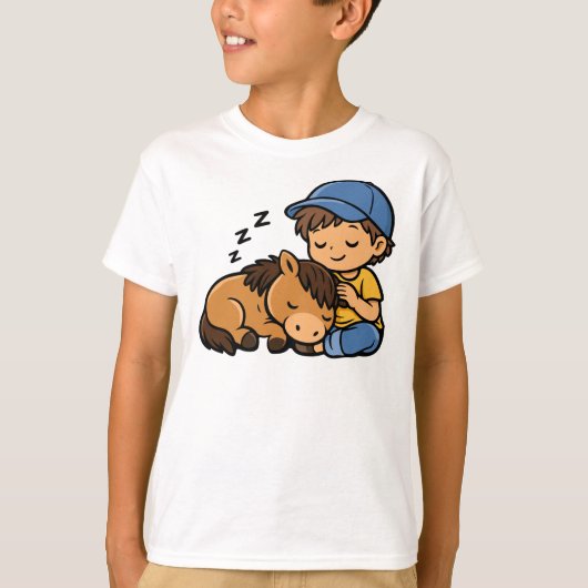 T-shirt Garçon et Cheval (Devant)