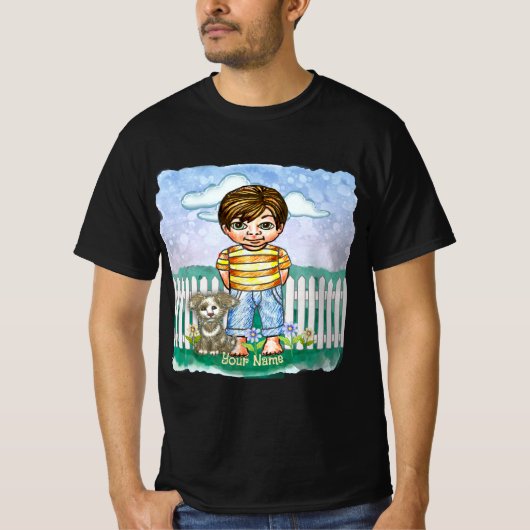 T-shirt garçon et chien (Devant)