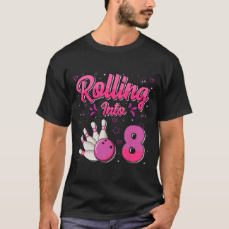 T-shirt Garçon Fille Bowling Anniversaire Roulant Dans 8 D