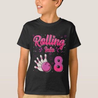 T-shirt Garçon Fille Bowling Anniversaire Roulant Dans 8 D