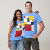 T-shirt Garçon fille chat Mondrian rétro (Unisexe)