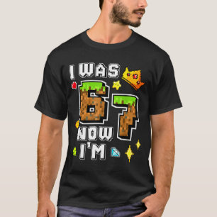 T-shirt Garçon joueur pixel anniversaire avait 6 7 ans ann