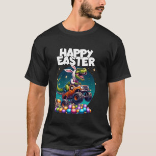 T-shirt Garçon Joyeux Lapin de Pâques T Rex Dinosaure Mons