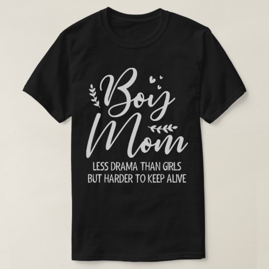 T-shirt Garçon Maman Moins Drama Que Les Filles Drôle Garç (Design devant)