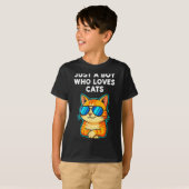 T-shirt Garçon Mignon Aime Les Chats (Devant entier)
