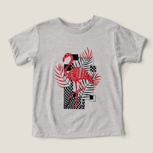 T-shirt garçon mignon Flamant rose rouge (Design Recto)