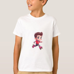 T-shirt Garçon miniature charmant en patins à roulettes de