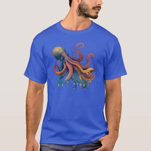 T-shirt garçon pieuvre vintage (Devant)