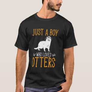 T-shirt Garçon Qui Aime Les Otters Drôle Otter
