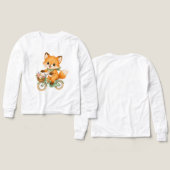 T-shirt garçon renard à vélo vert (Motif Recto et Verso)