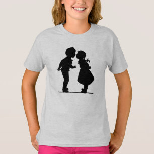 T-shirt Garçon romantique vintage et fille de couples de