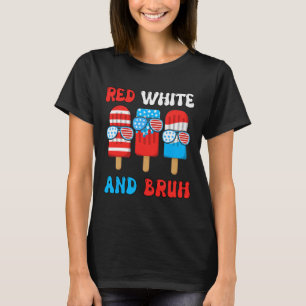 T-shirt Garçon Rouge Blanc Bruh 4 Juillet chemise Popsicle
