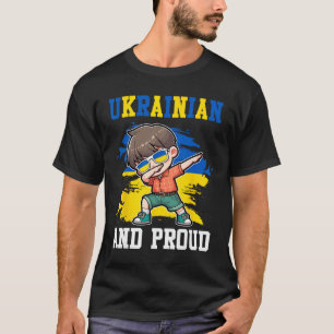 T-shirt Garçon ukrainien et fièrement ukrainien Drapeau de