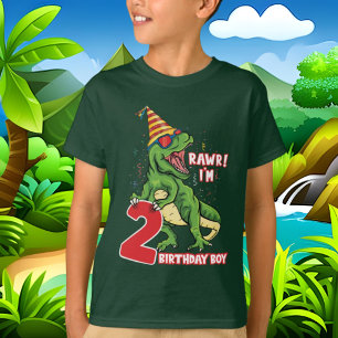 T-shirt garçons 2e anniversaire dinosaure