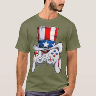 T-shirt garçons 4 juillet jeu vidéo American Flag Uncle