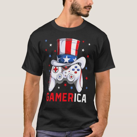 T-shirt Garçons 4 juillet jeu vidéo American Flag Uncle Sa (Devant)