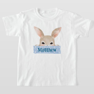 T-shirt Garçons Aquarelle Bleu Lapin de Pâques