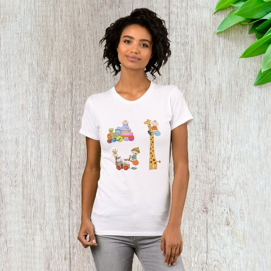 T-shirt Garçons avec pépinière train Giraffe et Wagon