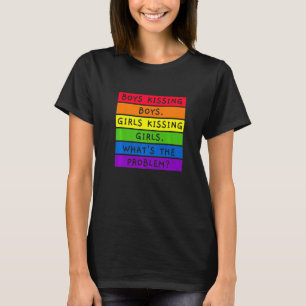 T-shirt Garçons Baiser Garçons Filles Baiser Filles LGBTQI