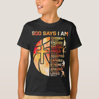 T-shirt Garçons Baseball Chrétien Dieu Dit Graphique Relig