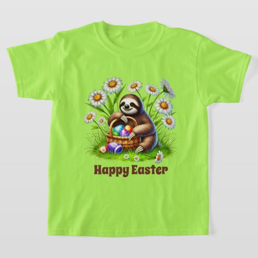 T-shirt Garçons cool paresseux Pâques personnalisable (Poser)