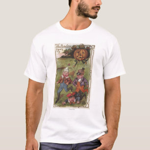 T-shirt Garçons courant de l'homme de citrouille dans le
