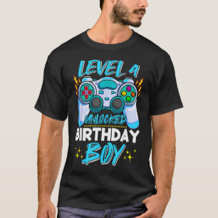 T-shirt Garçons de 4 ans Niveau 4 Débloqué 4e Anniversaire