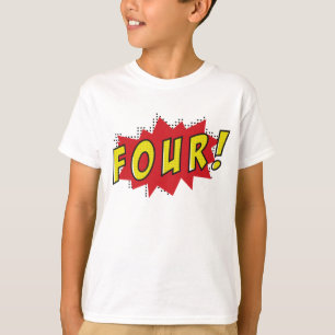 T-shirt Garçons de fête de quatre ans de Superhero