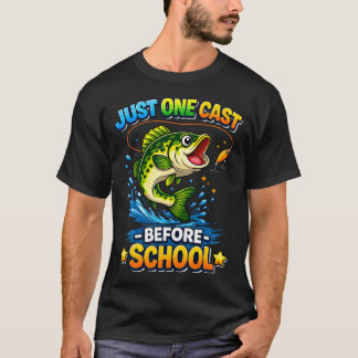 T-shirt Garçons de pêche drôles Mignonne pêche au bass