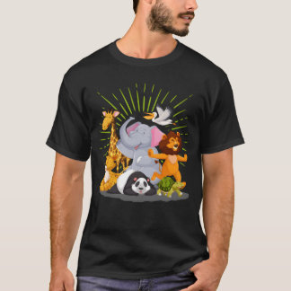 T-shirt Garçons Filles Animaux de Zoo Safari cadeau