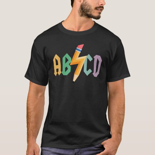 T-shirt Garçons Filles Enseignants ABCD Rock Graphique ret (Devant)