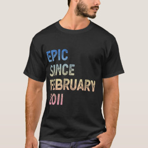 T-shirt Garçons Filles Épiques 14 Ans Depuis Février 2011