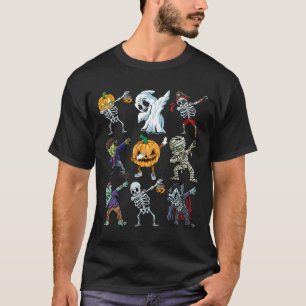 T-shirt Garçons Halloween Skeleton Jack-o'-lantern Zombie 