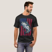 T-shirt Garçons Jeunes Pêche en Mer Profonde Drapeau Améri (Devant entier)