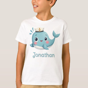 T-shirt Garçons Mignon Baleine Bleue Enfants Personnalisé