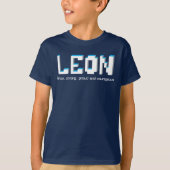 T-shirt Garçons nom de Léon et texte de pixels de (Devant)
