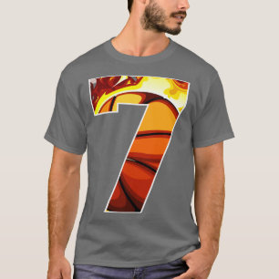 T-shirt Garçons Personnalisés Numéro 7 Basketball Cadeau