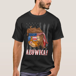 T-shirt Garçons Quatrième de Juillet Chat Mulle Drapeau Am