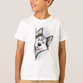 T-shirt Garçons regardant Husky Sibérien