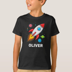 T-shirt Garçons Rocket Outerspace Cute Personnalisée
