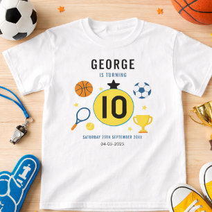 T-shirt Garçons Sports modernes fête d'anniversaire   Thèm