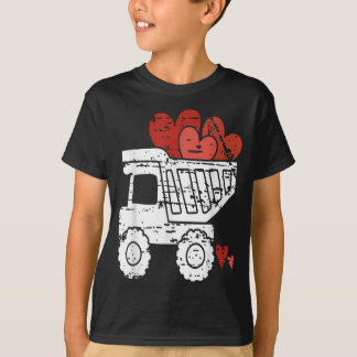 T-shirt Garçons Valentines Jour Coeurs Camion Charges d'Am