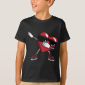 T-shirt Garçons Valentines Jour Drôle Dabbing Coeur Enfant (Devant)