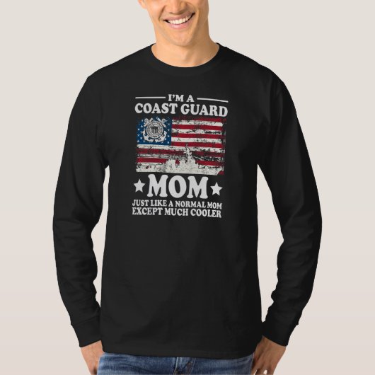 T-shirt Garde côtière des femmes Mère Drapeau américain Fa (Devant)