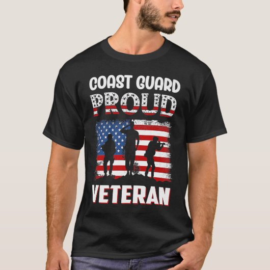 T-shirt Garde côtière Fière vétéran (Devant)