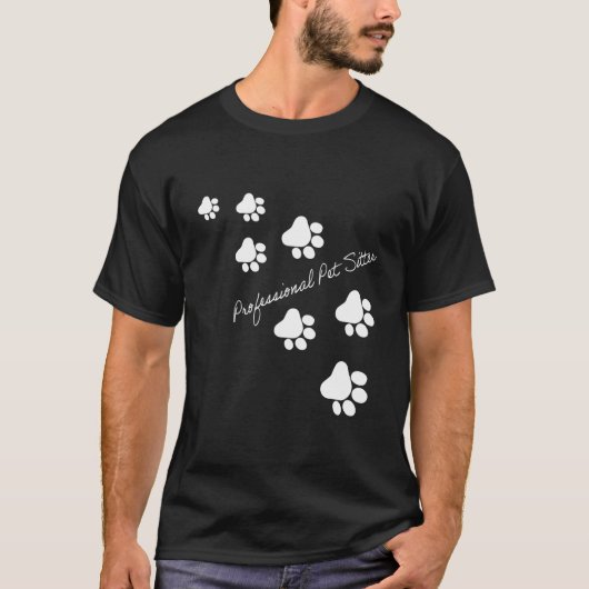 T-shirt Garde d'animaux professionnelle Paws (Devant)