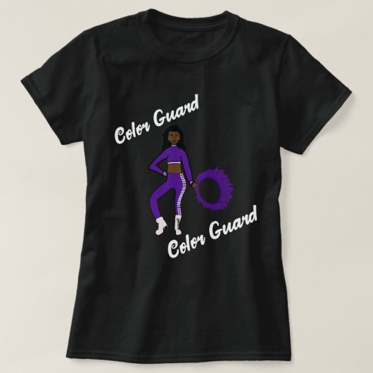 T-Shirt Garde de couleur Violet Blanc (Design devant)