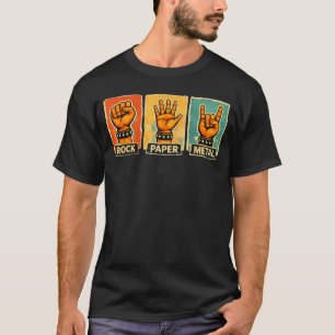T-shirt Garde drôle de musique rétro Rock Papier Métal Bla