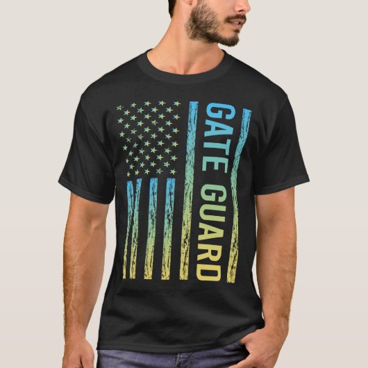 T-shirt Garde-porte jaune bleu (Devant)