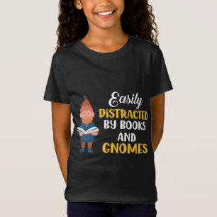 T-Shirt Garden Gnome Facilement Distrait Par Livres Gnomes